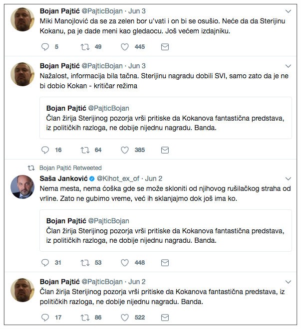 Nekadašnji predsednik Demokratske stranke, Bojan Paljtić iskazao nezadovoljstvo na Twitteru
